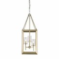 Golden Lighting Smyth 3 Light Pendant in White Gold with Clear Glass 2073-3P WG-CLR